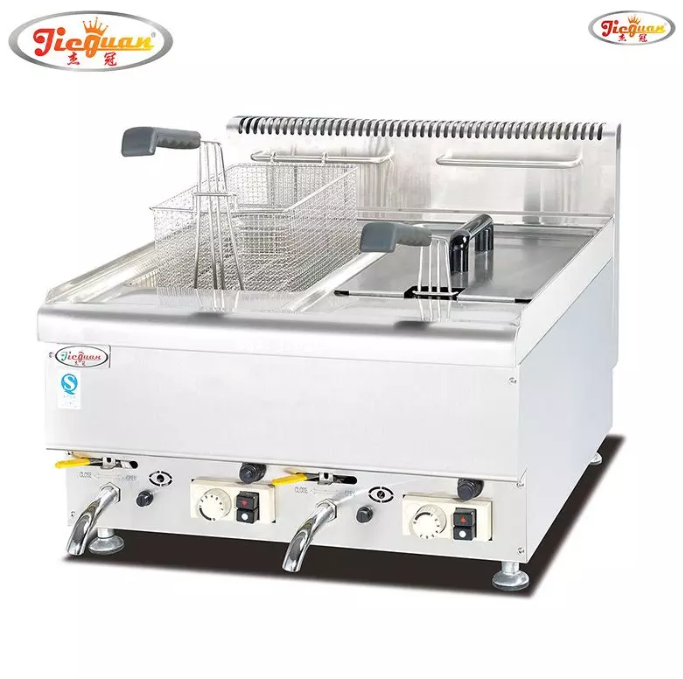 Fritadeira a g&aacute;s 14L com 2 tanques 