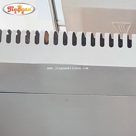 Grelha a gás GLP de 730 MM com 2/3 plana e 1/3 ranhurada