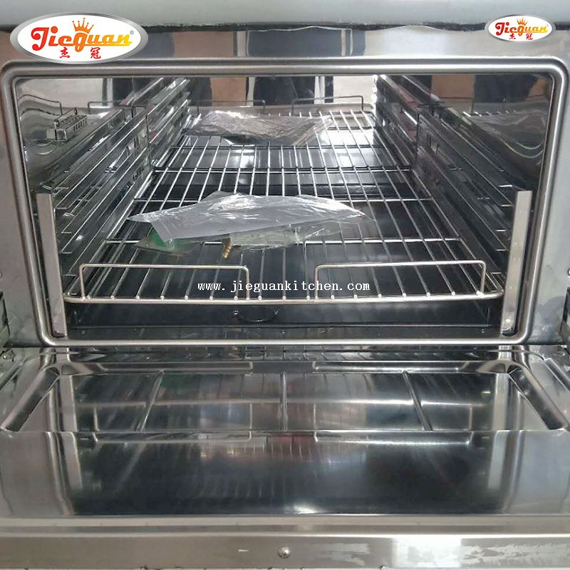 Fogão comercial a gás de 4 queimadores com chapa e forno para restaurantes e hotéis