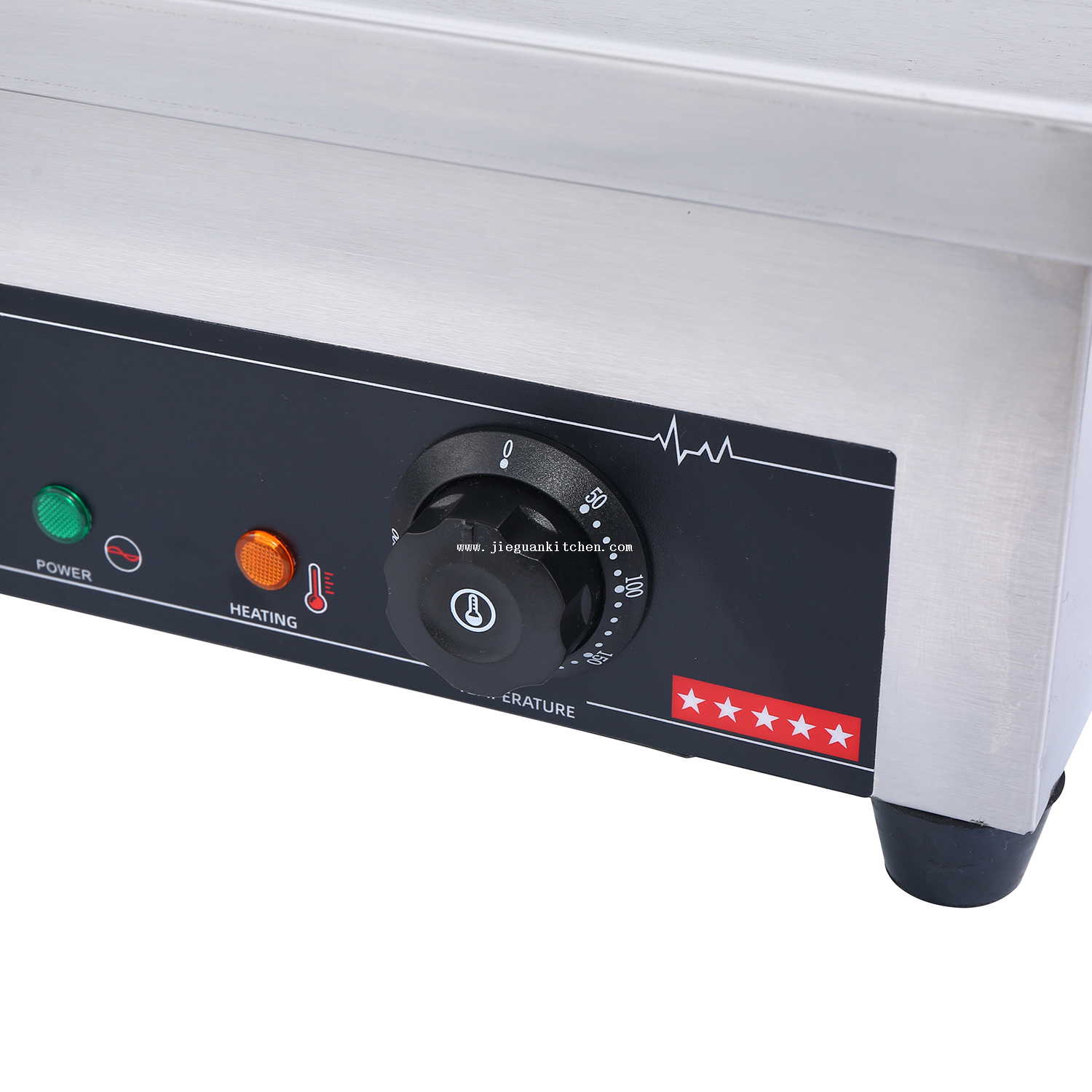 Chapa para assar plana elétrica comercial de bancada de 530 mm